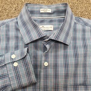 Peter Millar Crown Crafted Shirt Mens XL Blue Red Check Plaid L/s Button Down